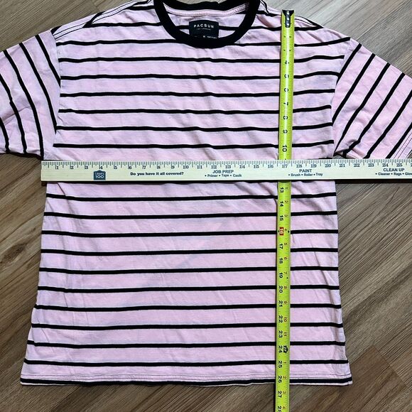 PacSun Los Angeles Pink Black Striped Short Sleeve Boxy Fit T-Shirt Men's M - Picture 5 of 5